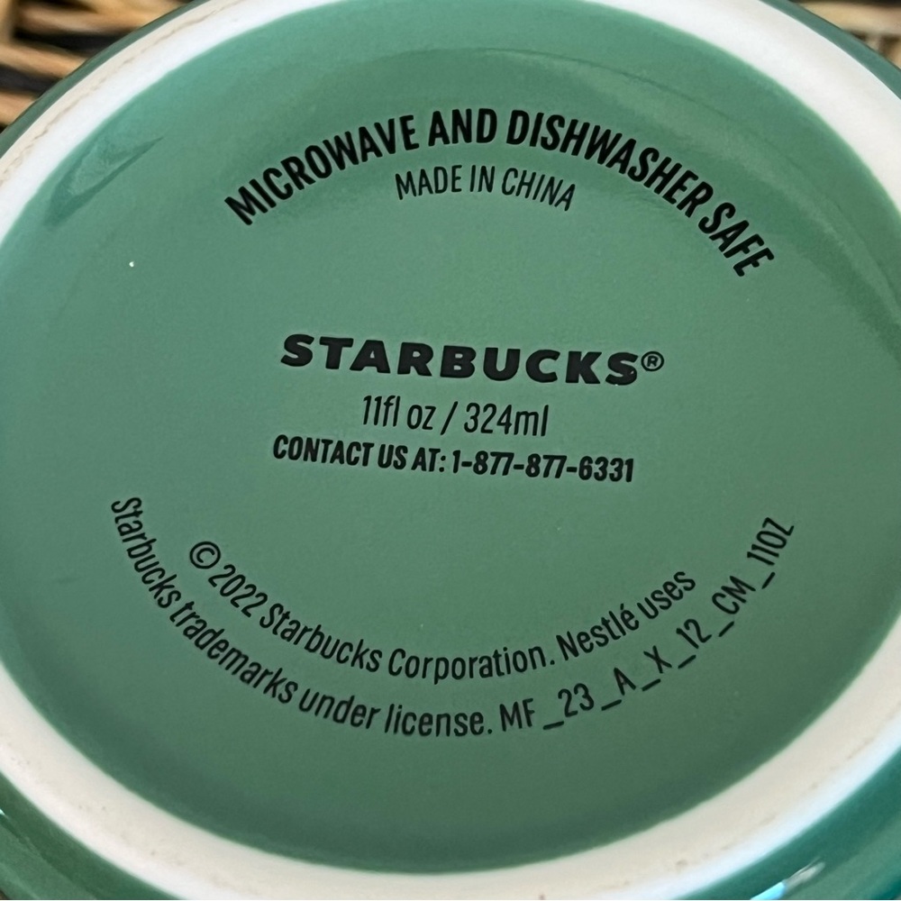 Starbucks Coffee Mug, Green with Red Handle and Starbucks Logo 2022 - Picture 6 of 7